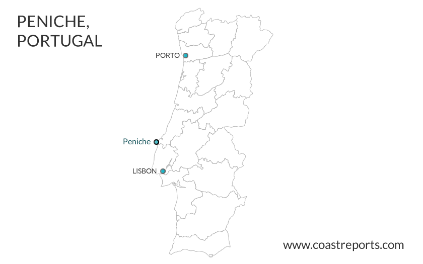 Map of Portugal with Peniche